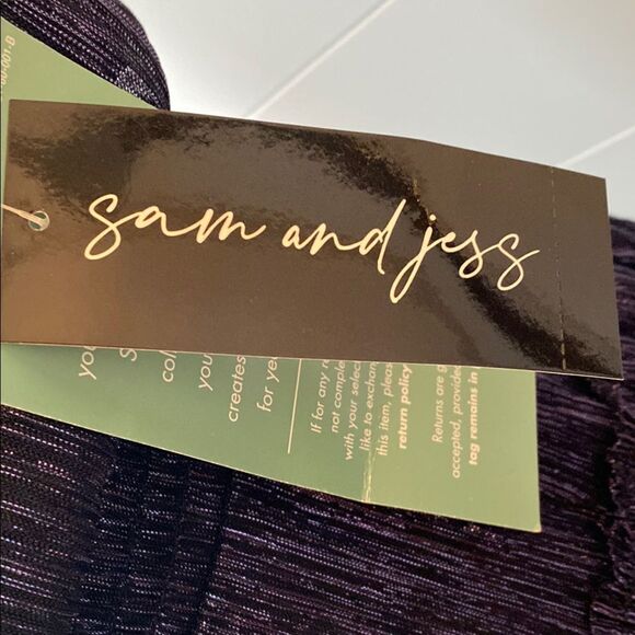 Sam & Jess Elegant shimmering Navy Sleeveless Dress - Picture 6 of 10